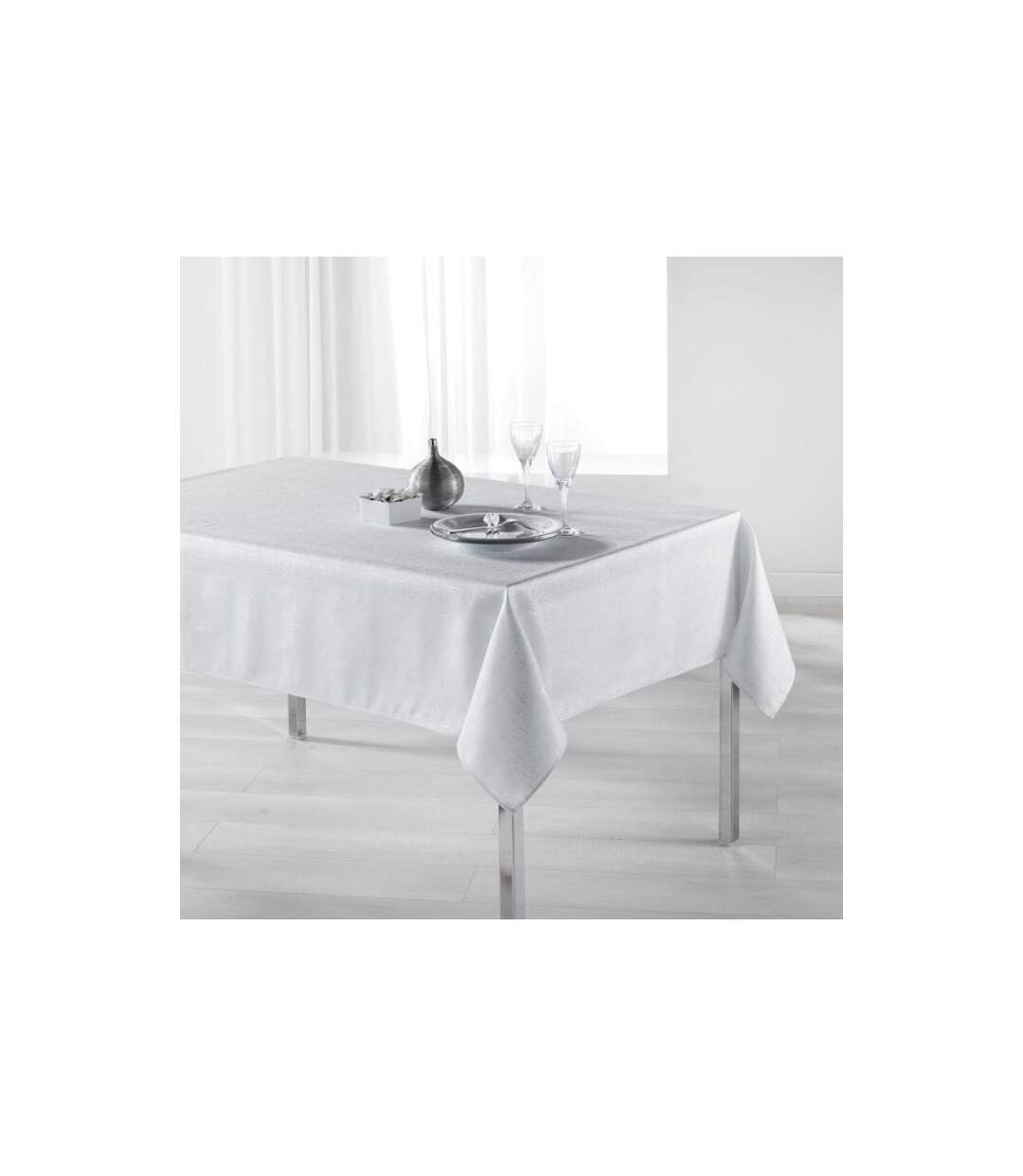 Nappe Rectangulaire Imprimée Palacio 150x240cm Blanc-1