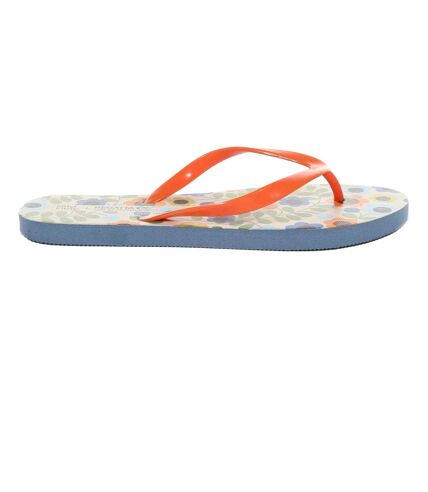 Womens/ladies orla kiely floral flip flops blue/orange Regatta