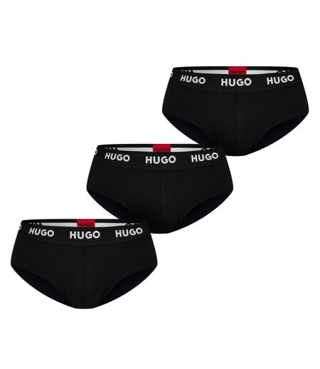 Pack Of 3  Mens Briefs  Black Hugo