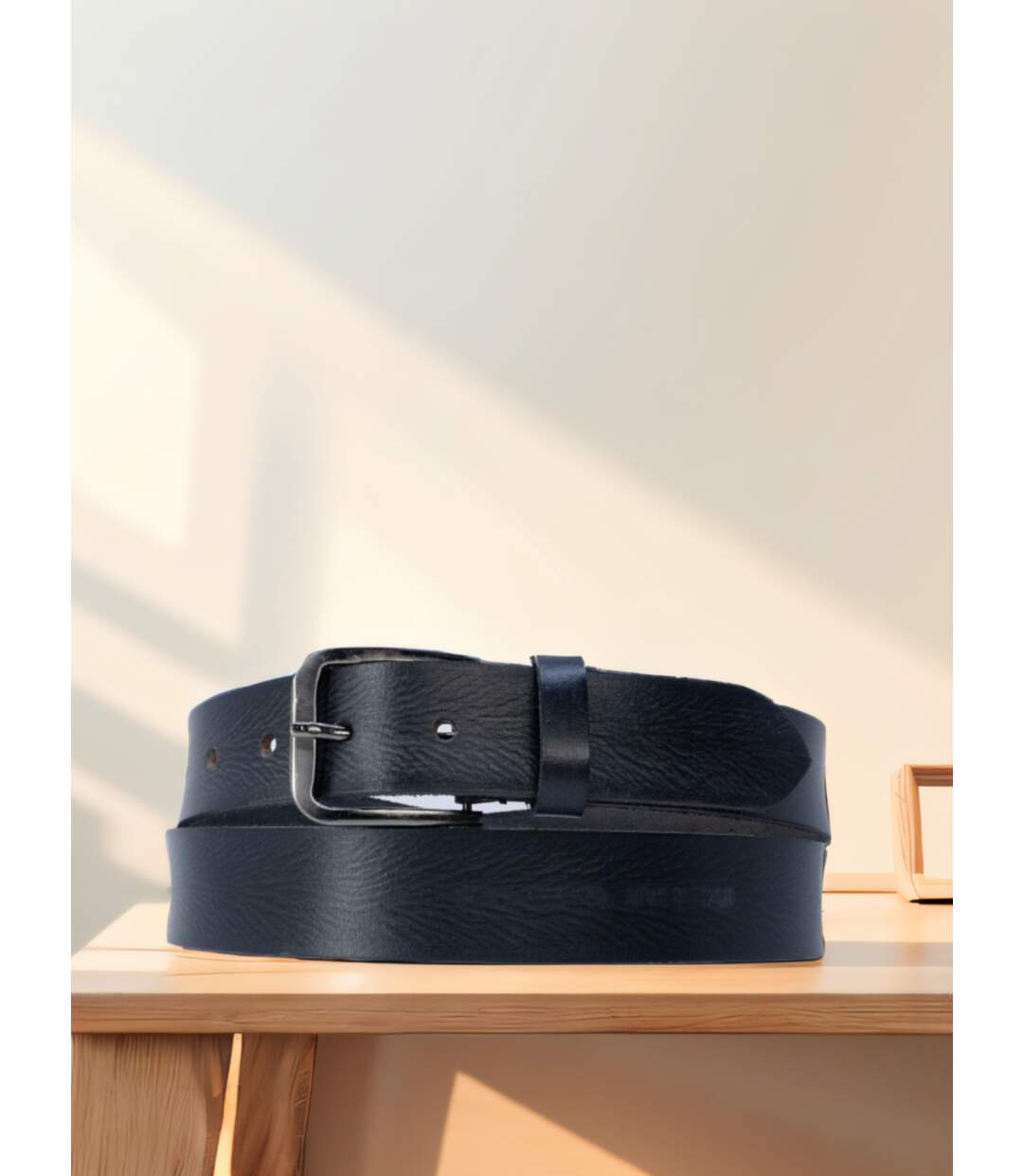 Ceinture en cuir pour homme de couleur noir - 100%  vachette-2