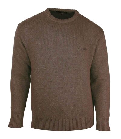 LY0704M PULL MAILLE PIQUE MARRON