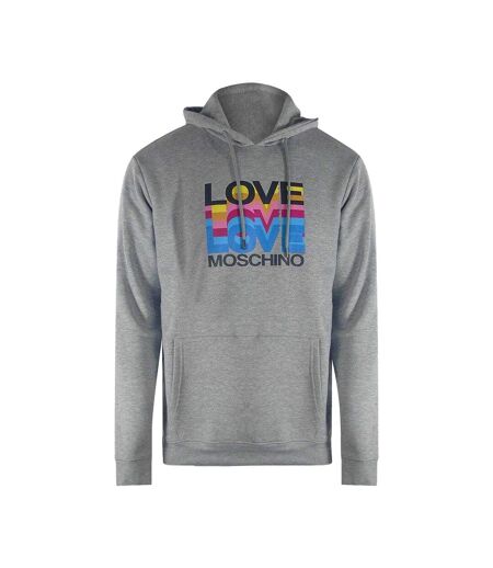 Sweat À Capuche Motif/style Multiples Logos Femme Gris Love Moschino