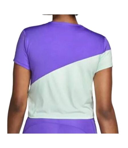 T-shirt violet/vert femme nike  retro run - l
