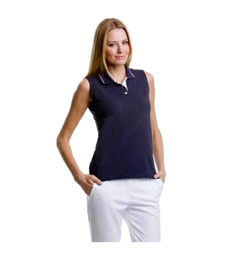 Polo sans manches gamergearpour femme bleu marine/blanc GAMEGEAR