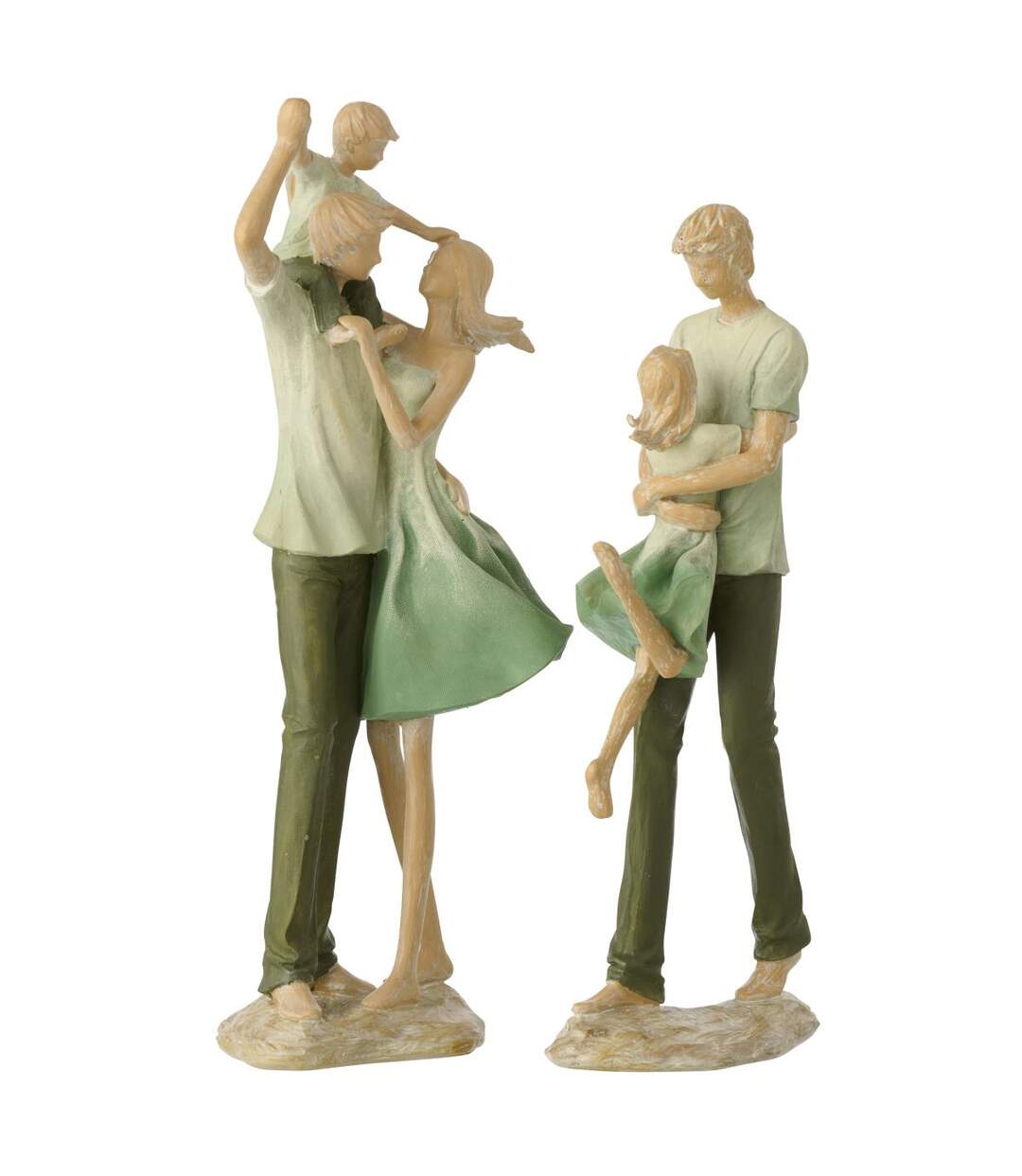 Statuette Famille 1 Enfant Matcha 39cm Vert-2