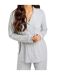 Womens/ladies Modal Button-down Long Pyjama Set Grey Chelsea Peers-3