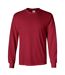 Gildan Mens Plain Crew Neck Ultra Cotton Long Sleeve T-Shirt (Cardinal)