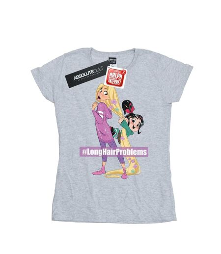 Disney T-shirt en coton Womens/Ladies Wreck It Ralph Rapunzel And Vanellope (Gris sportif) - UTBI48265