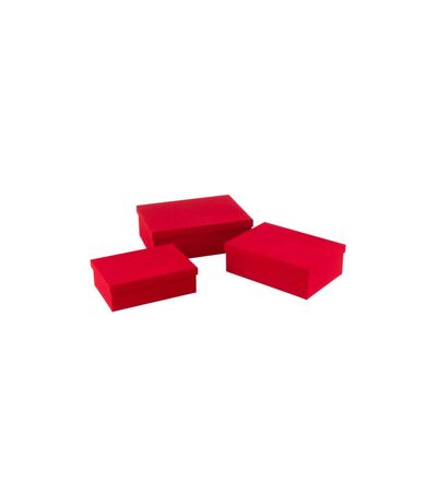 Lot de 3 Boîtes de Rangement Vaughn 36cm Rouge