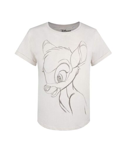 T-Shirt blanc femme disney bambi sketch