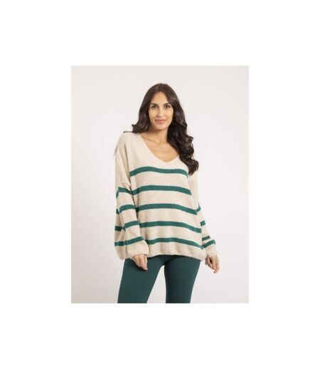 Pull col V rayures KLERVI - Dona X Lisa