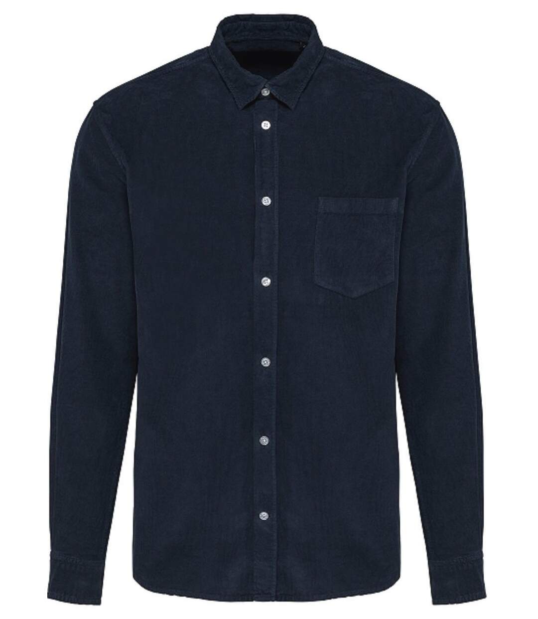 Chemise en velours côtelé manches longues - Homme - K599 - bleu marine