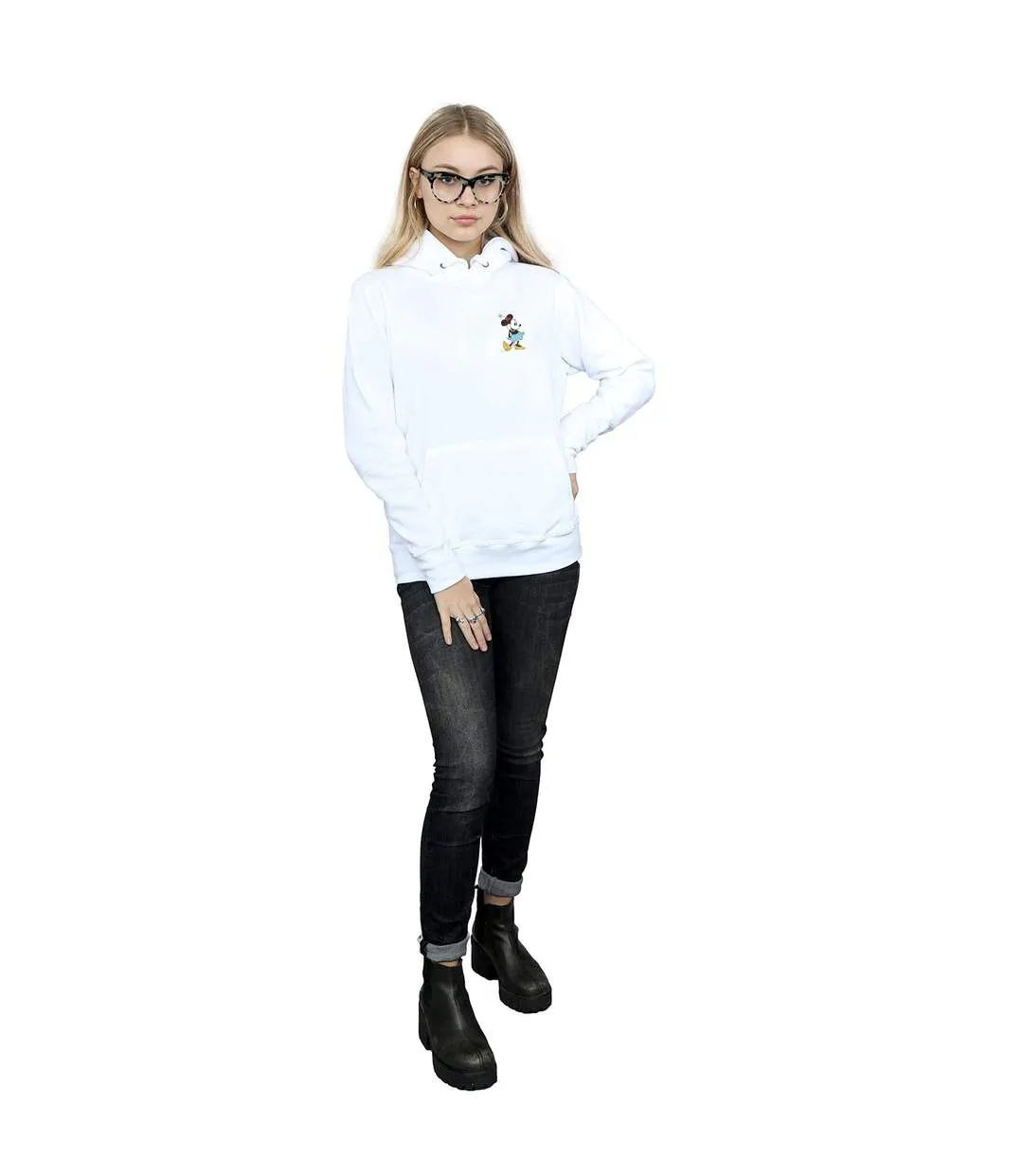 Disney Womens/Ladies Minnie Mouse Kick Chest Hoodie (sweat à capuche avec coup de pied) (Blanc) - UTBI10659-4