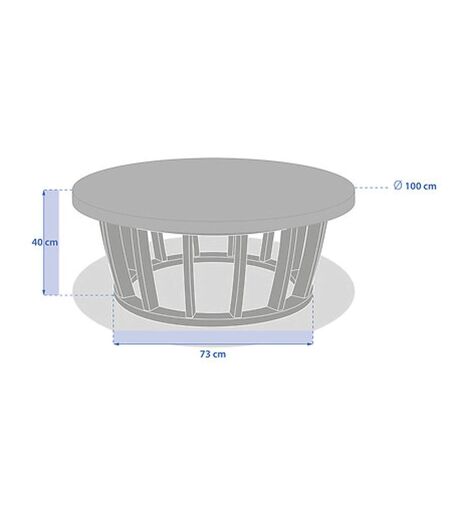 Table basse de jardin ronde en bois et béton LEMINDO - Marron