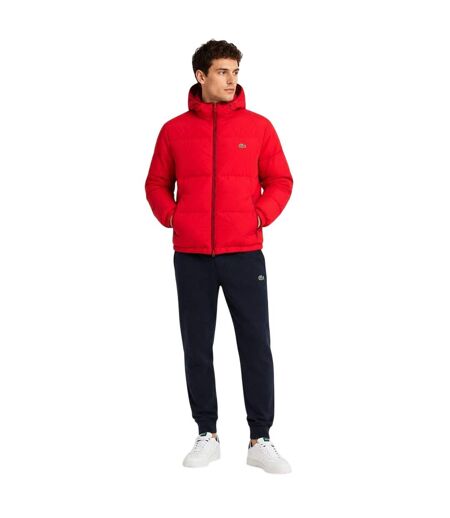Mens Heavyweight Quilted Puffer Jacket Red Lacoste