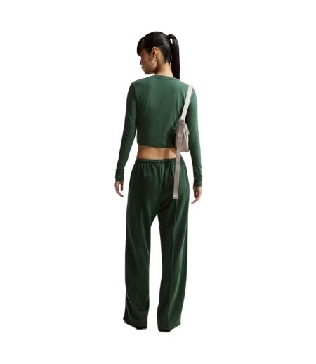 T-shirt Manches Longues Femme Vert Foncé Blanc Nike