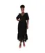 Robe Mi-longue Manches ¾ Femme Noir Maya Deluxe-1