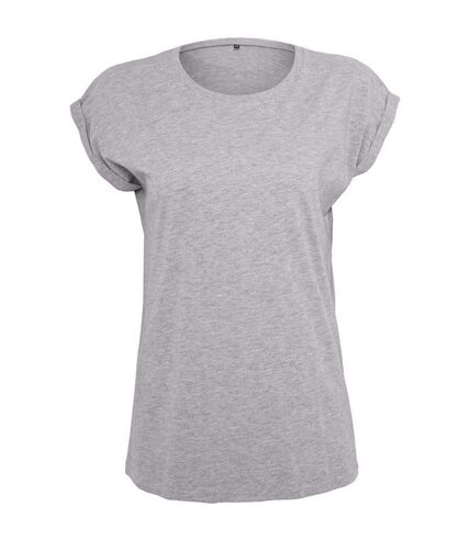 Build Your Brand Womens/Ladies Extended Shoulder T-Shirt (Heather Gray)