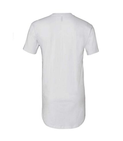 Mens long body urban tee white Bella + Canvas