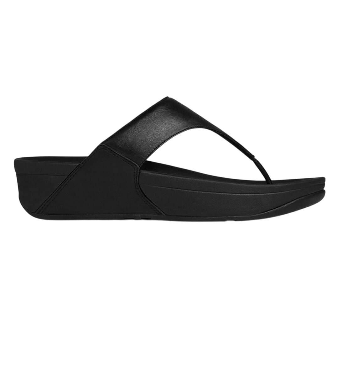 Womens/ladies Lulu Leather Platform Sandals Black FitFlop-1