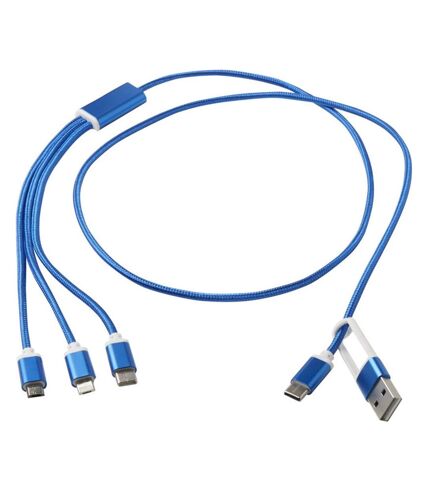 Versatile 5 in 1 recycled aluminium charging cable one size royal blue Generic