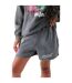 Womens/ladies Puff Print Sweat Shorts Grey Daisy Street-2