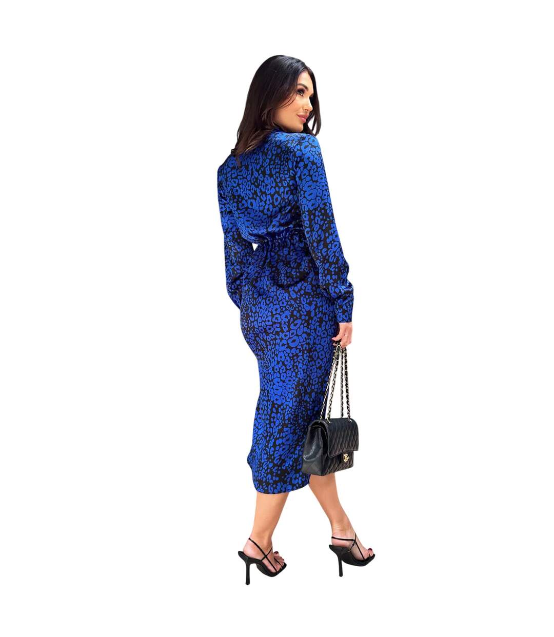 Robe Mi-longue Motif/style Imprimé Animal Femme Bleu Foncé AX Paris-3