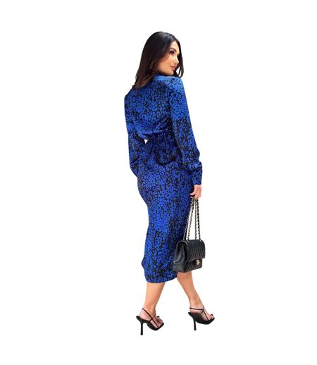 Robe Mi-longue Motif/style Imprimé Animal Femme Bleu Foncé AX Paris