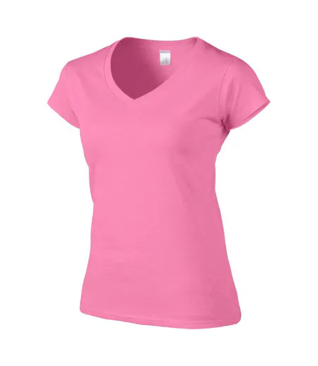 Ladies Soft Style Short Sleeve V-neck T-shirt Azalea Gildan