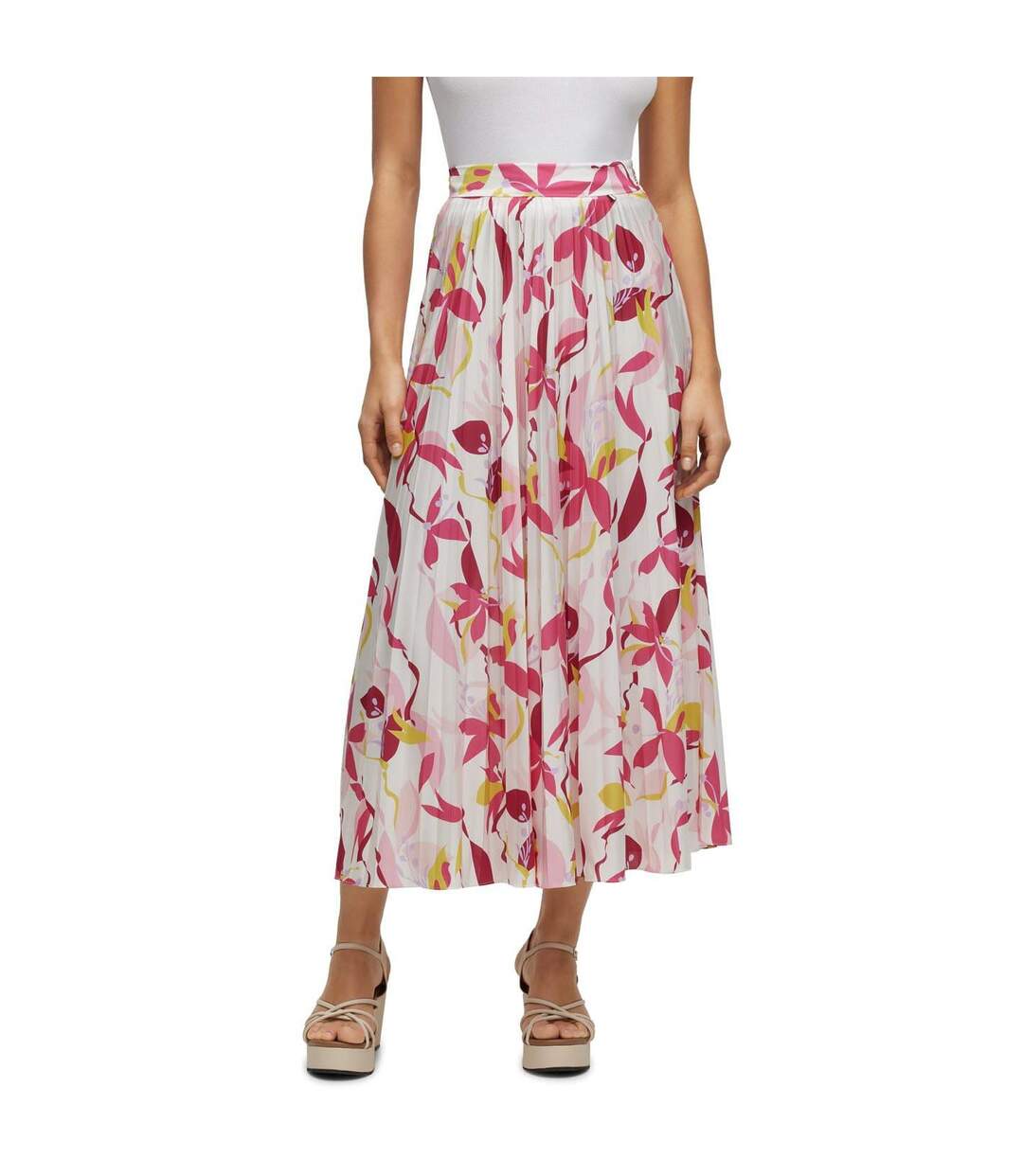 Womens/ladies Erikes Skirt White Multicoloured Boss-1