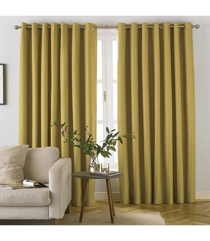 Moon eyelet curtains ochre yellow Furn