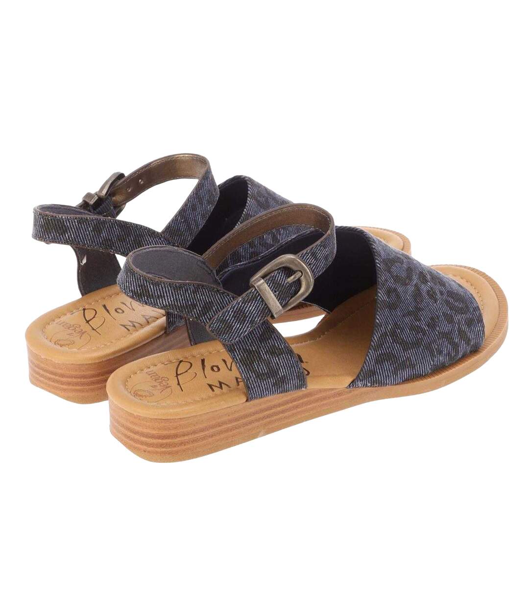 Sandales Style Imprimé Léopard Ardice Femme Bleu Denim Blowfish Malibu-2