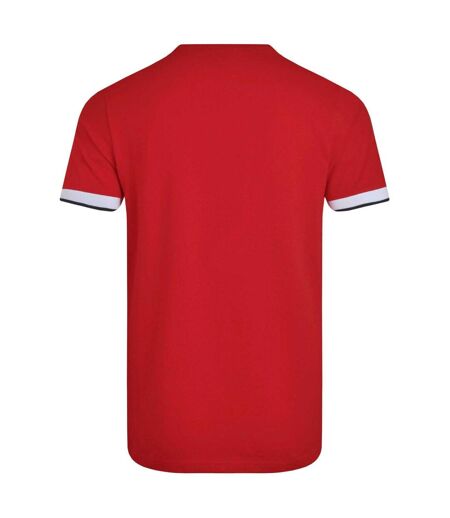 Mens danville pique t-shirt retro red Weird Fish