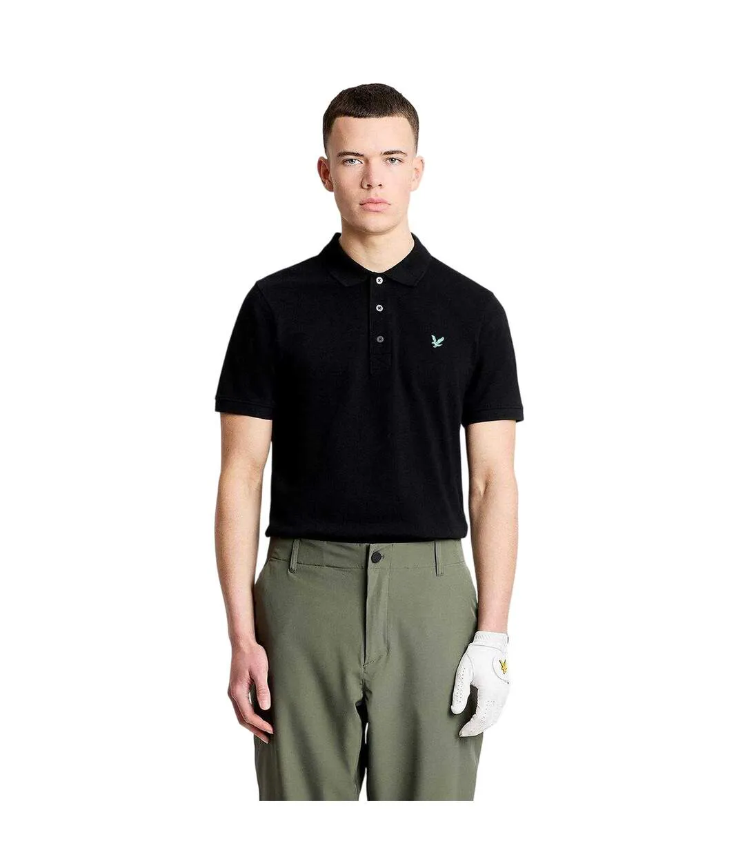 Mens Short-sleeved Golf Polo Shirt Jet Black Lyle & Scott-2