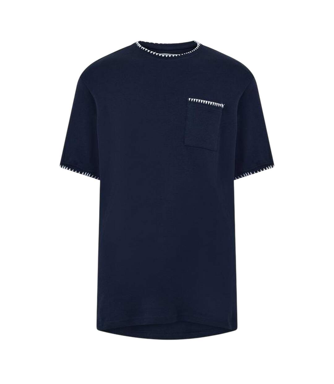 T-shirt Perth Homme Bleu Marine Écru Threadbare-1