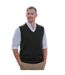 Mens V Neck Sleeveless Pullover Black WoolOvers-1