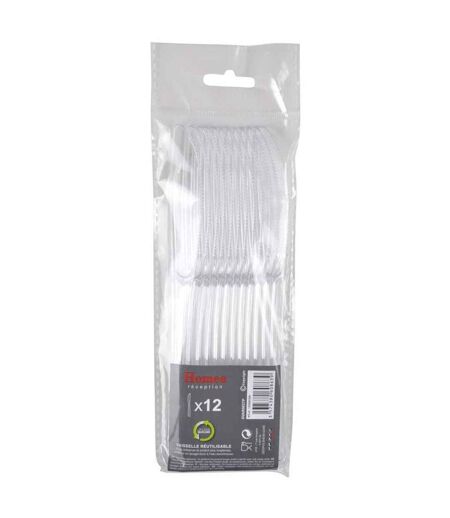 Lot de 12 Couteaux Réutilisables 20cm Transparent