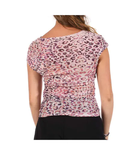 Top imprimé léopard rose femme guess w1gp9jk2x51