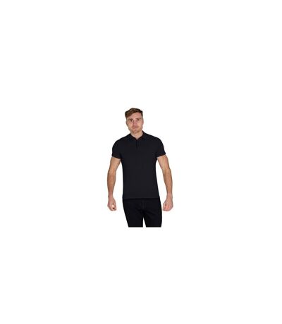 Mens Knitted Short-sleeved Polo Shirt Black Raging Bull