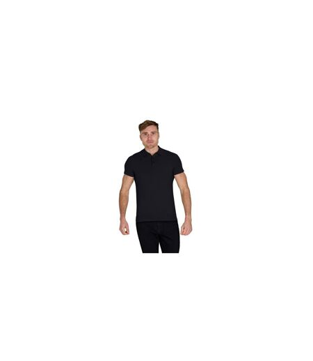 Mens Knitted Short-sleeved Polo Shirt Black Raging Bull