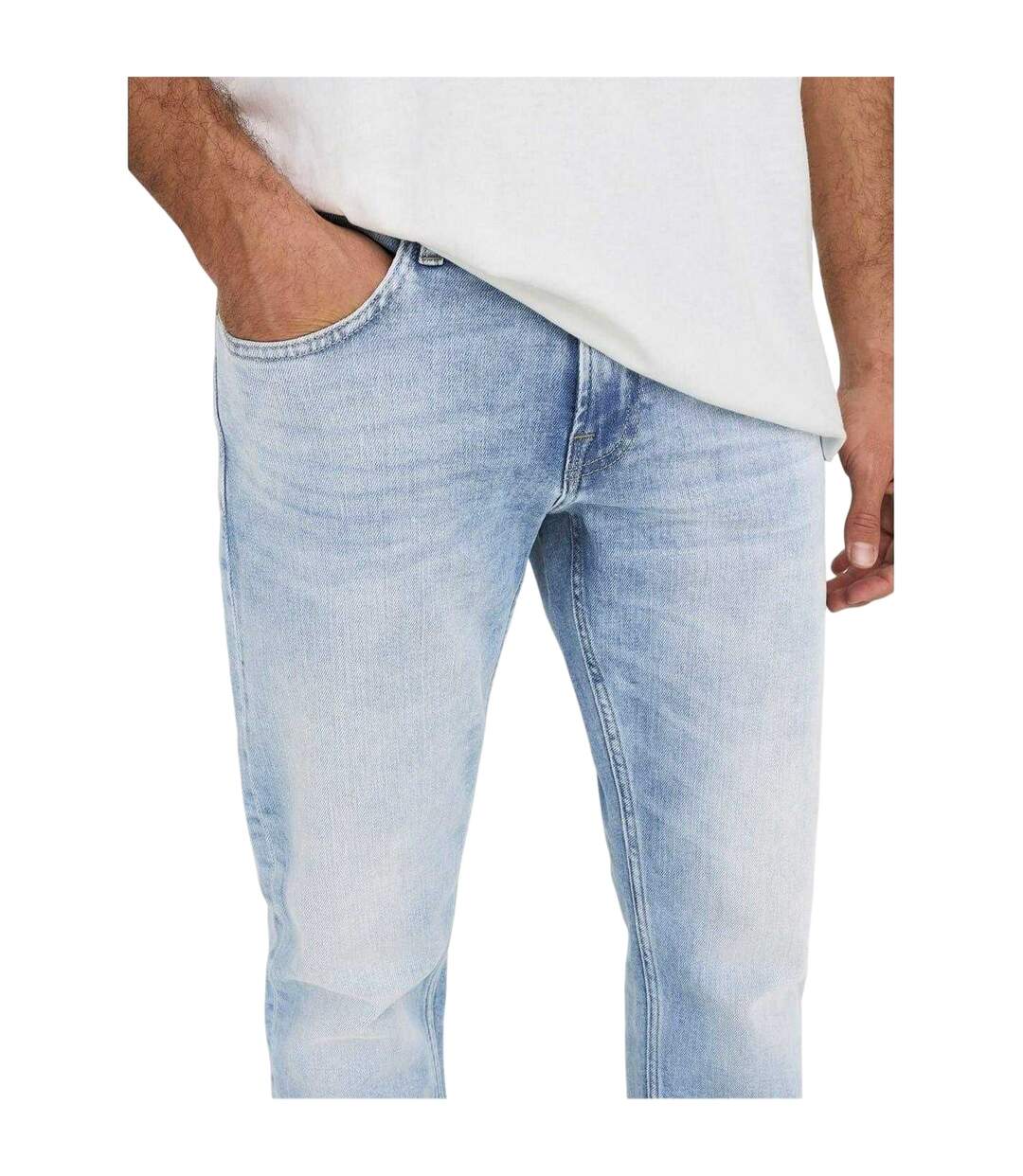 Mens Tai Logo Tapered Jeans Light Blue Only And Sons-4