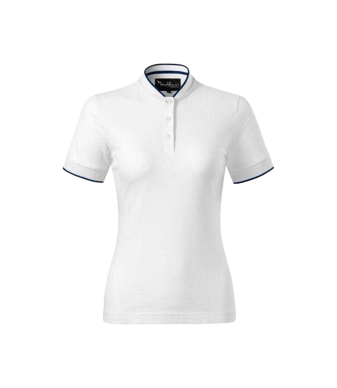 Polo Motif/style Losange Femme Blanc Malfini-1