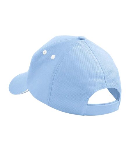 Casquette 100% Coton Adulte Unisexe Bleu Ciel Blanc Beechfield