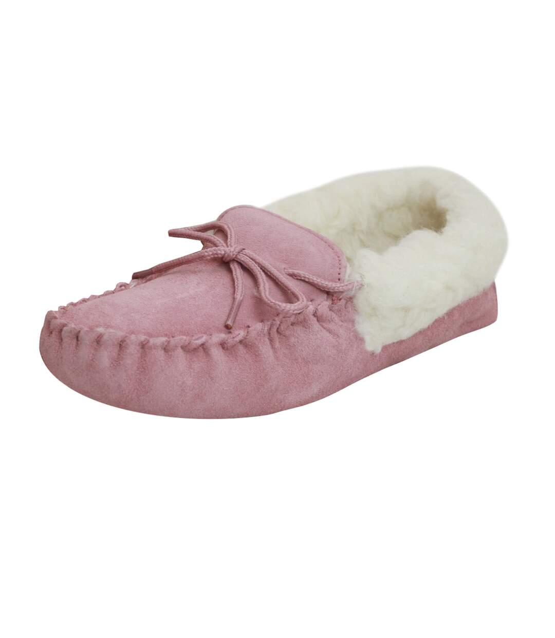 Eastern Counties Leather Womens/Ladies Soft Sole Wool Lined Moccasins (Pink) - UTEL230