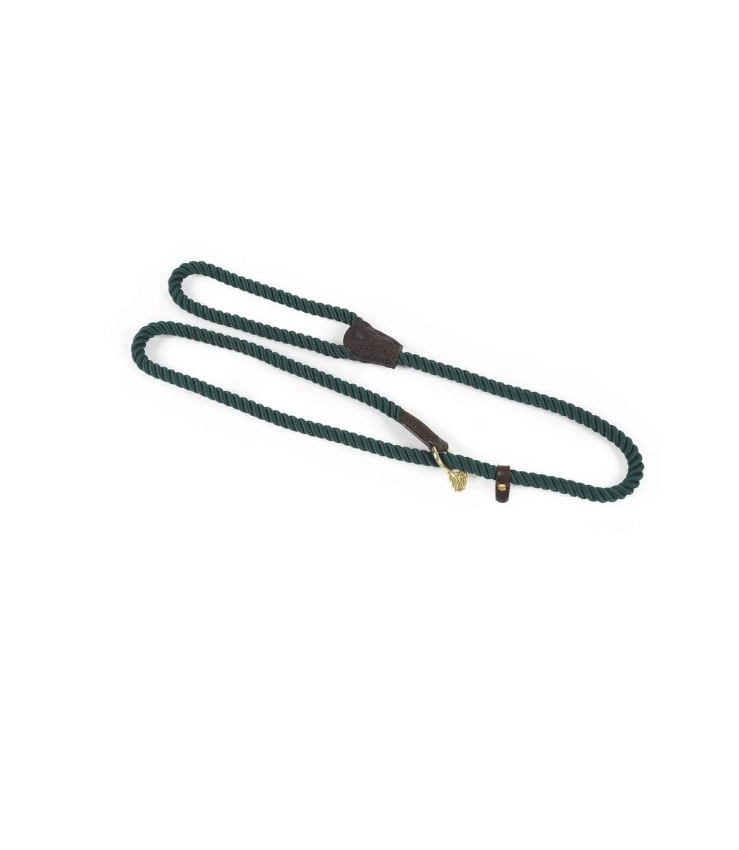 Rope leather dog slip lead one size green Digby & Fox-1