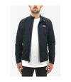 Born Rich Mens Almandine Leather Badge Biker Jacket (Sky Captain)
