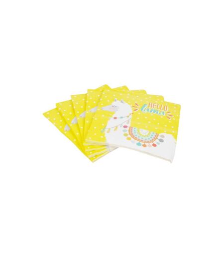 Lot de 20 Serviettes en Papier Hello Lama 33x33cm Jaune