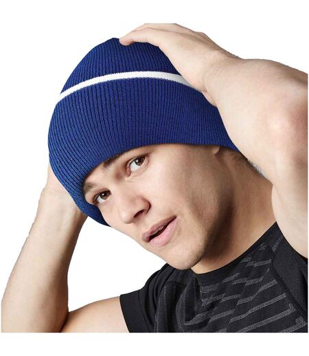 Beechfield Unisex Knitted Winter Beanie Hat (Bright Royal/White) - UTRW251