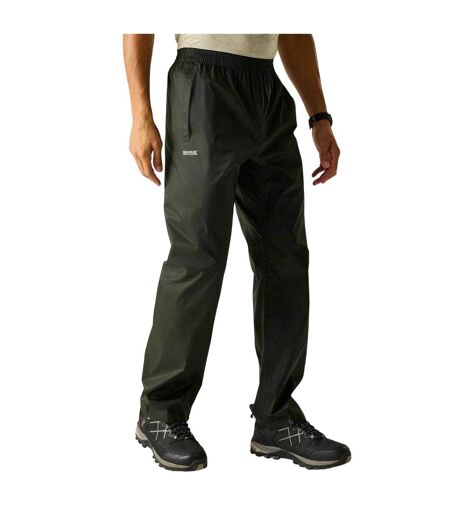 Pantalon Imperméable Uni À Taille Élastiquée Homme Vert Sombre Regatta