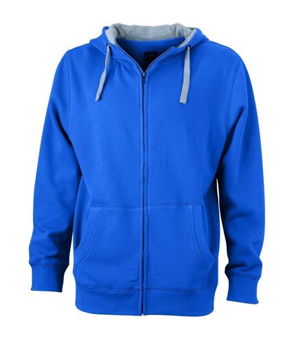 Veste zippée à capuche homme - JN963 - bleu cobalt